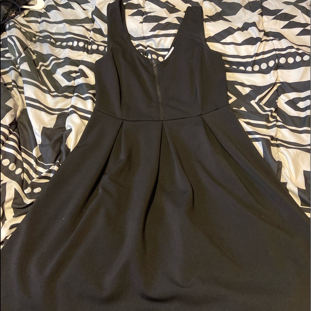 Black dress with front zipper